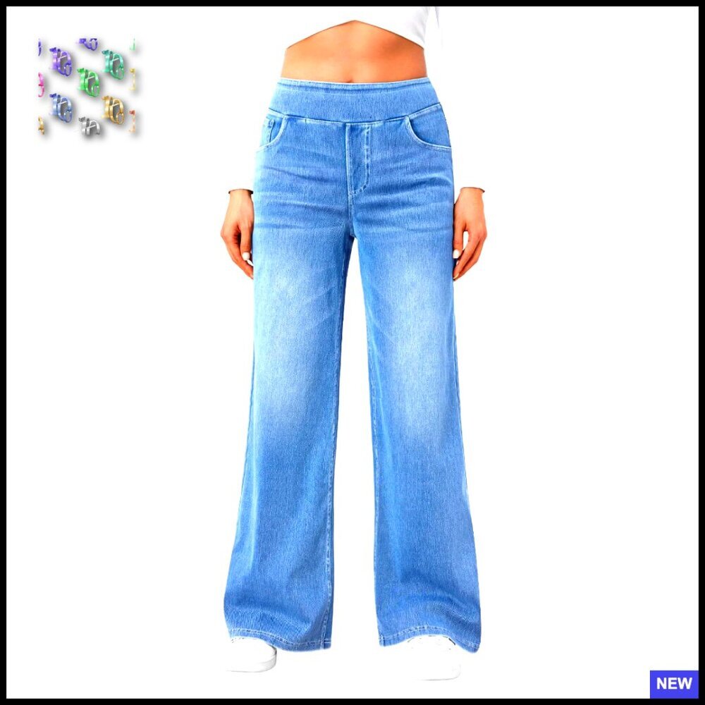 High Waisted Wide Leg Jeans Stretchy Straight Fit Baggy Denim Pants Y2K